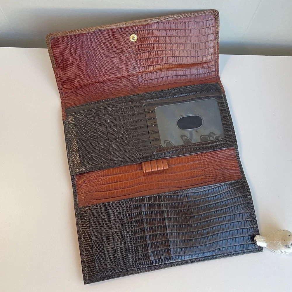 Brahmin Vintage Italian Leather Trifold Wallet